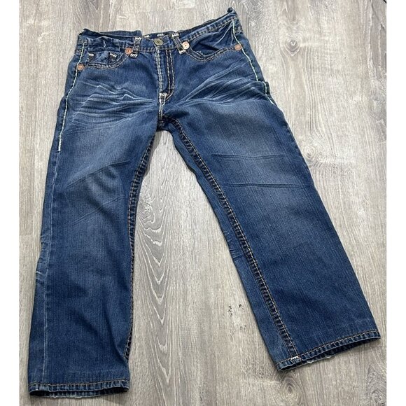 True Religion Ricky Jeans Men's Size 36 Super Straight Leg Outdoor Denim Blue - Picture 1 of 7